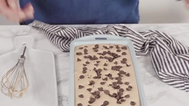 Making Homemade Chocolate Chip Ice Cream — 图库视频影像