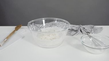 making bread dough for homemade flatbread.