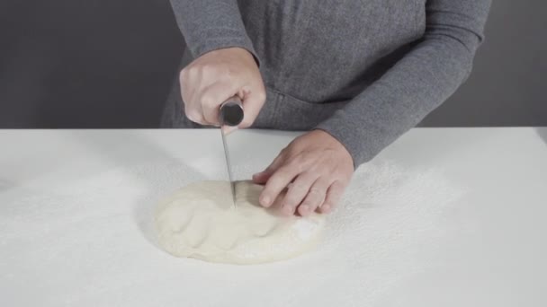 Making Bread Dough Homemade Flatbread — Stock Video