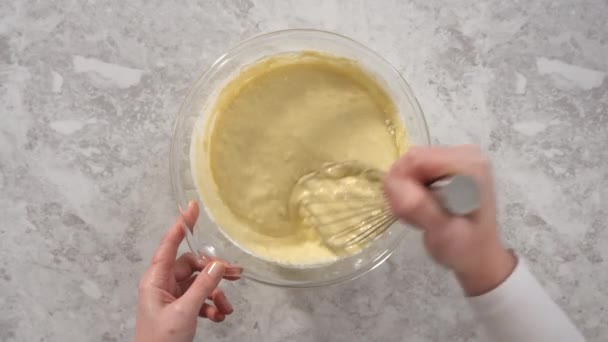 Process Making Coconut Banana Pancakes — 비디오
