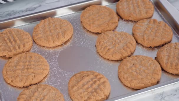 Making Peanut Butter Cookies — Stok video
