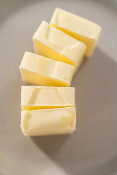 Varas Suavizadas Manteiga Sem Sal Balcão Cozinha — Fotografia de Stock