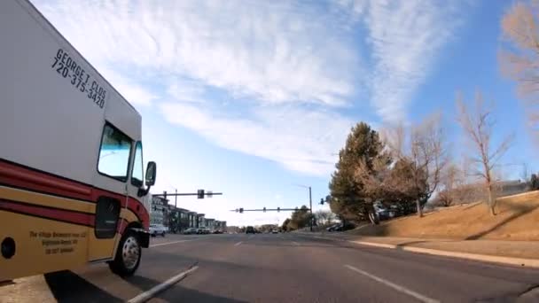 Денвер Колорадо Сша Січня 2020 Їздив Типовими Мощеними Дорогами Передмісті — стокове відео