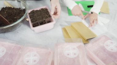 Tohum yayıcıya toprak ekmeye yardım eden küçük kız..