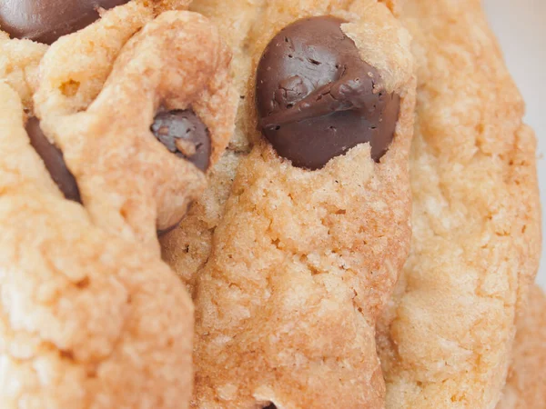 Empilement Biscuits Maison Aux Pépites Chocolat — Photo