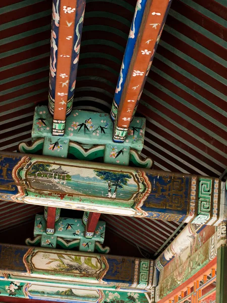 Detalhes Interiores Templo Haven Pequim Palácio Imperial China — Fotografia de Stock