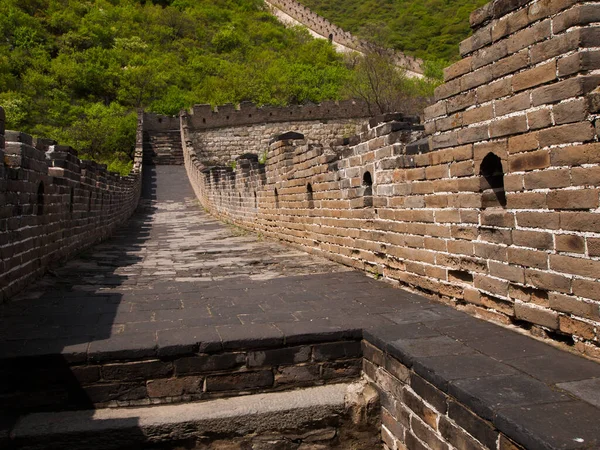 Die Große Mauer Aus China Mutianyu Abschnitt Der Nähe Von — Stockfoto