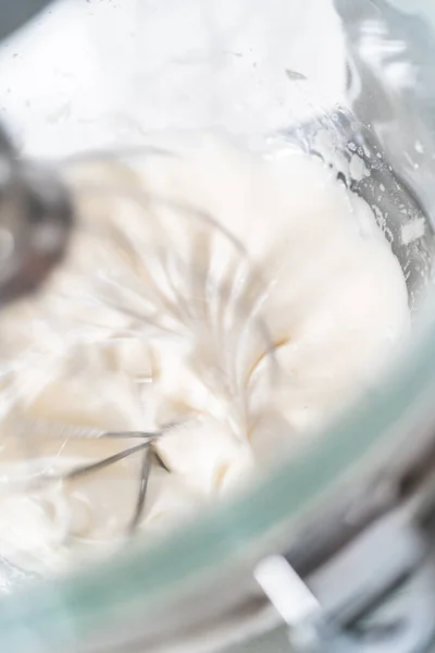 Mixing Ingredients Kitchen Mixer Bake Easter Meringue Cookies — Stock Photo, Image