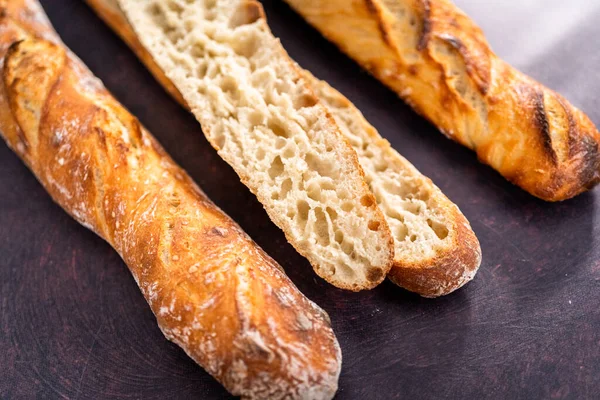 Petit Pain Baguette Français Fraîchement Cuit — Photo