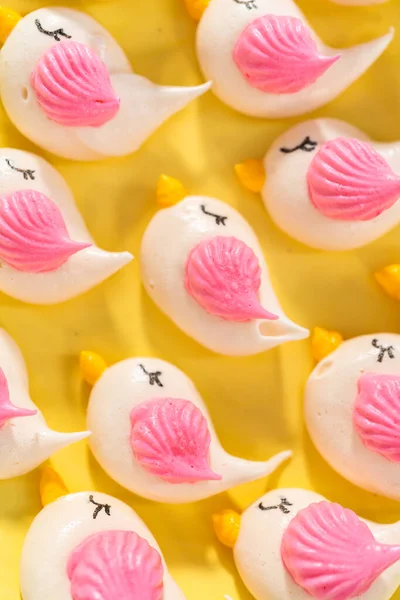 Galletas Merengue Pascua Recién Horneadas Forma Aves — Foto de Stock