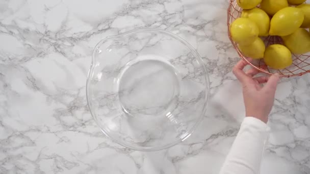 Проміжок Часу Пласка Лежала Крок Кроком Змішування Інгредієнтів Скляній Мисці — стокове відео