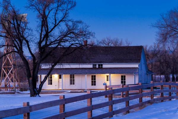 历史农场房子在 英里的房子农场公园 科罗拉多州 — 图库照片