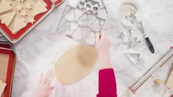 Plat Lay Lansarea Aluatului Cookie Uri Zahăr Pentru Coace Prăjituri — Videoclip de stoc