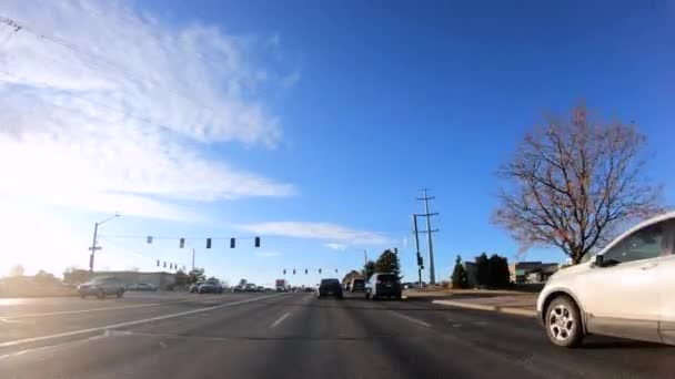 Denver Colorado Usa Januar 2020 Fahren Auf Typischen Asphaltierten Straßen — Stockvideo