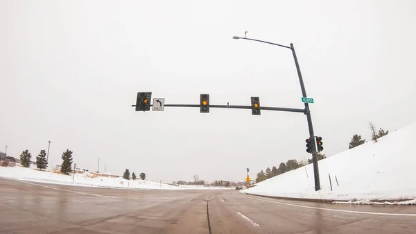 Denver Colorado Usa Februar 2020 Autofahren Auf Einer Landstraße Amerikanischen — Stockfoto