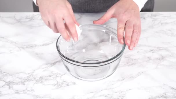 Zeitraffer Schritt Für Schritt Zutaten Für Mini Pfannkuchen Müsli Einer — Stockvideo