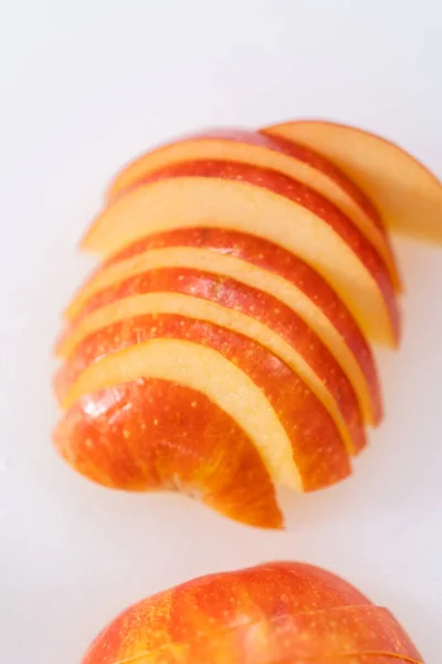 Measured Ingredients Glass Mixing Bowl Prepare Provolone Apple Grilled Cheese — Fotografia de Stock