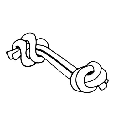 Köpekler için kemik örnekleri. Karalama tarzında köpek muamelesinden yapılmış izole bir nesne. Köpekler için veteriner ilacı