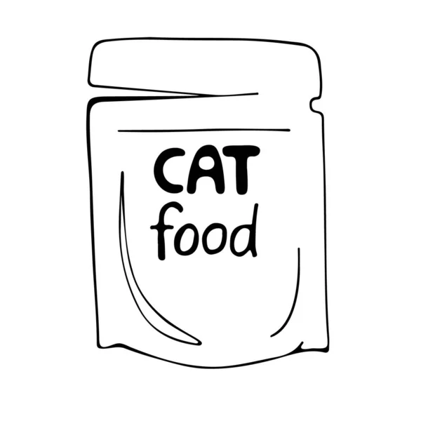 Wektorowa Ilustracja Karmy Dla Kotów Odizolowany Obiekt Smakołyków Kota Stylu — Wektor stockowy