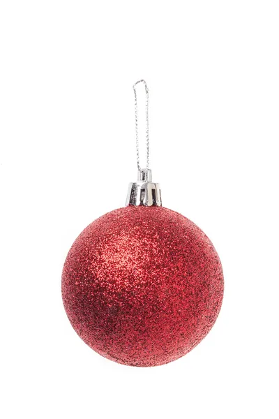 Christmas kırmızı baubles beyaz zemin üzerine izole — Stok fotoğraf