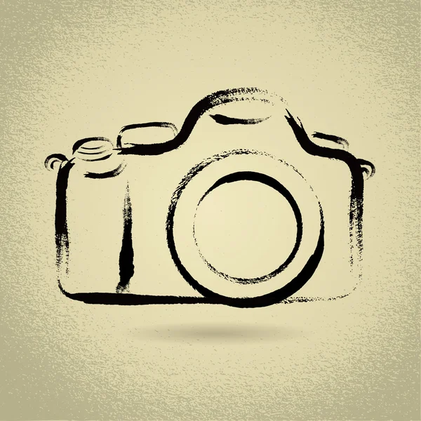 Φωτογραφική μηχανή DSLR με brushwork — Διανυσματικό Αρχείο