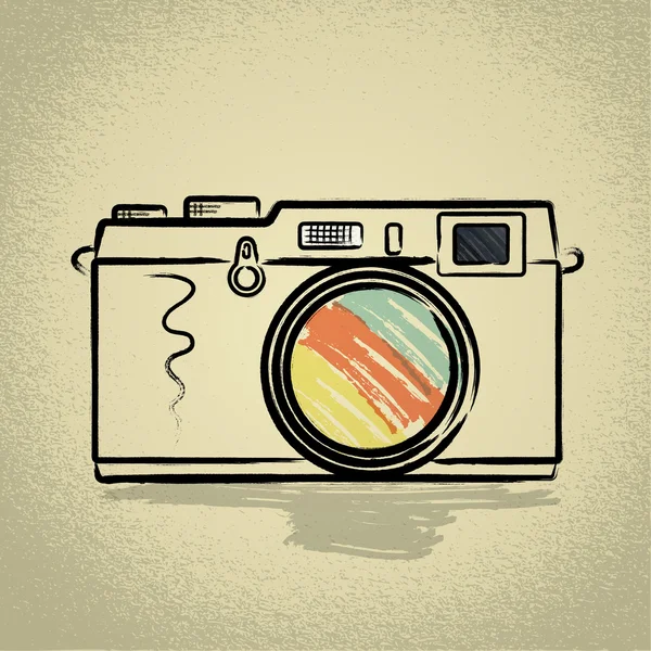 Rangefinder camera with Brushwork — Stock Vector