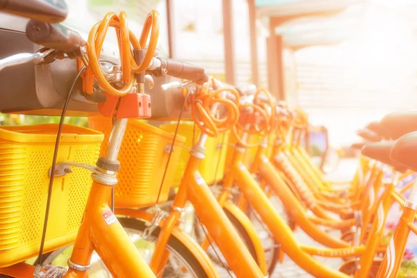 Bicycle sharing station in China — Stock Photo, Image