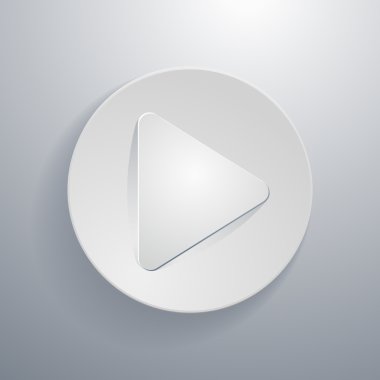 basit kağıt kesim tarzı, dairesel simge vektör, sembol oynamak.