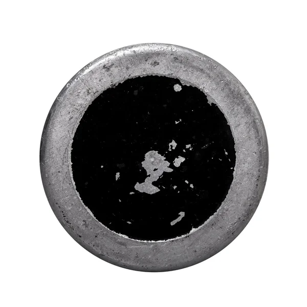 Старі металеві текстури в круглій рамці ізольовані білі з відсіканням — стокове фото