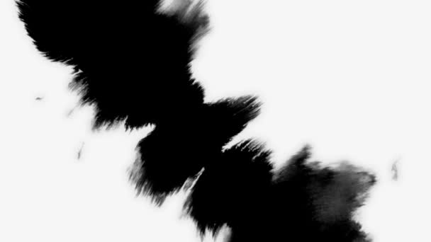 Черные чернила абстрактные капли на белом фоне. эффект перехода — стоковое видео
