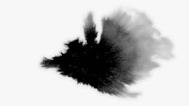 Το μελάνι ανθίζει. Όμορφες μαύρες σταγόνες μελάνι υδατογραφία — Αρχείο Βίντεο