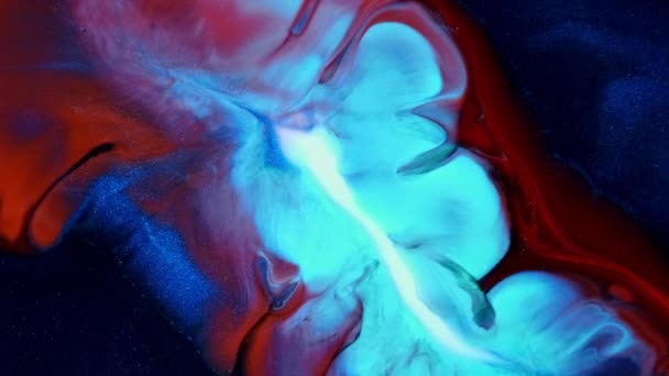 Red Blue abstract liquid marble texture, fluid art. abstract colorful design background — Stock Video