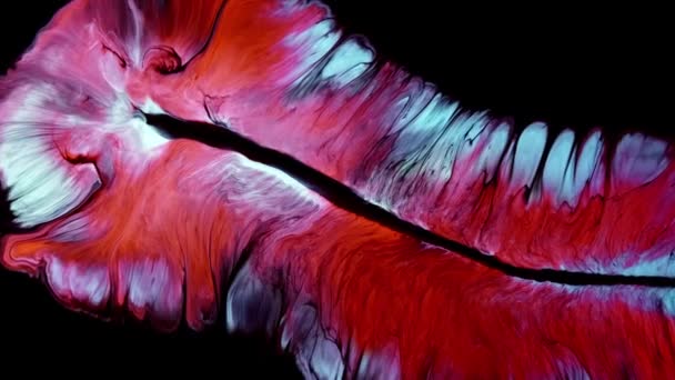 Resumen Red Ink Liquid Explode Diffusion Pshychedelic Paint Blast Movement. Fondo oscuro — Vídeos de Stock