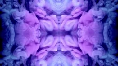 Soyut Mavi Sihirli Kaleydoskop Örnekleri. Geometrik Canlandırma Arkaplanı.