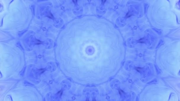 Синий дым калейдоскопа. Геометрический анимационный фон. — стоковое видео