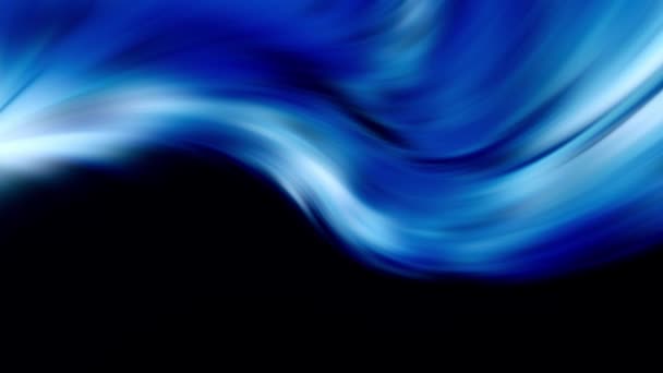 Línea de brillo frío azul Luz. Fondo negro. Fondo de pantalla abstracto Color azul — Vídeos de Stock