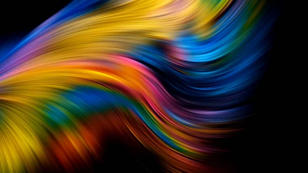 Разноцветная абстракция на черном фоне, высокое качество детального рендеринга Лицензионные Стоковые Фото