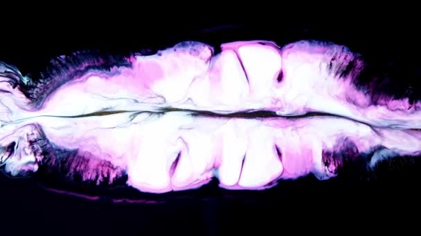Абстрактная химическая реакция акриловый ручной окрашенный фон — стоковое видео
