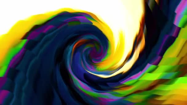 Абстрактная цветовая смесь пиксельных завихрений, Цветные обои — стоковое видео