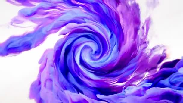 Salpicadura de pintura remolino de agua mezclada azul y rosa. Fondo abstracto — Vídeos de Stock