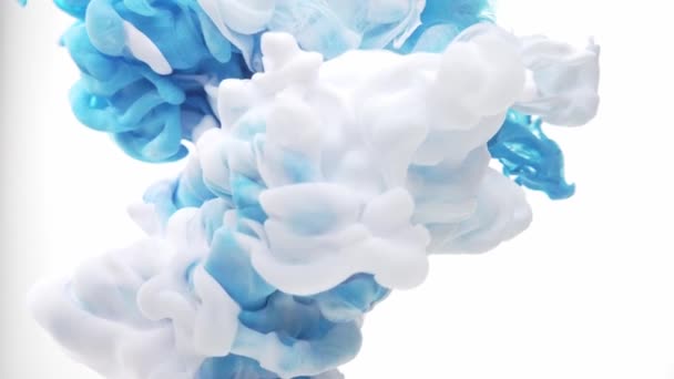 Farbtropfen Wasser Isoliert Auf Weißem Hintergrund — Stockvideo