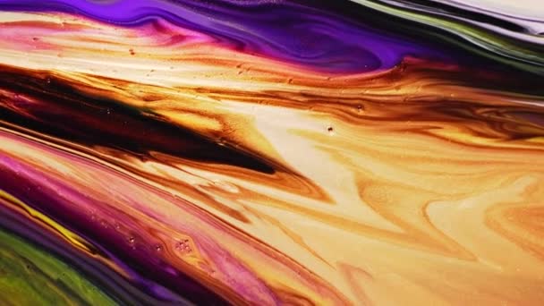Een Water Olie Melk Acryl Kleur Macro Abstract Kleur Abstract — Stockvideo