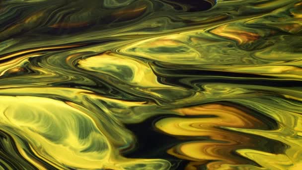 Ink Wave Marble Texture Paint Water Mix Blur Orange Yellow — Vídeo de stock