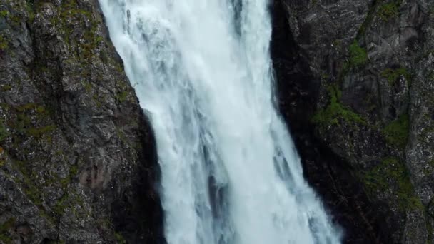 Voringsfossen Massiver Wasserfall Norwegen Voringsfossen — Stockvideo