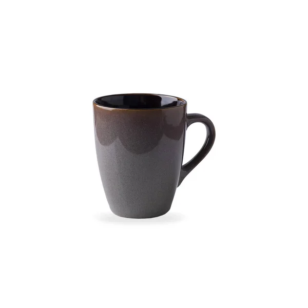 Пустой Керамический Чай Чашку Изолированы Белом — стоковое фото
