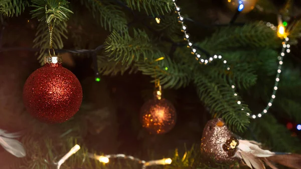 Christmas Balls Tree New Year Christmas Concept — Stock Photo, Image