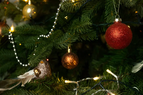 Decorative Christmas Balls Tree New Year Christmas Toys — Stock Photo, Image