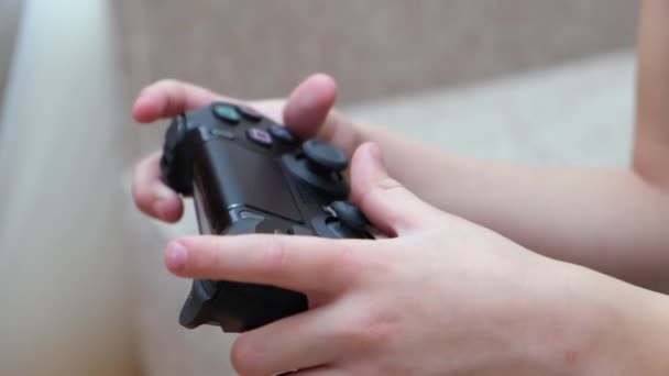 Minszk Fehéroroszország Február 2022 Boy Play Video Game Console Using — Stock videók