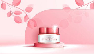 Kozmetik ürünleri ya da şişeli cilt bakım ürünleri reklamları, güzellik ürünleri için afişler ve ışıltılı arka plan efektleri. vektör tasarımı.