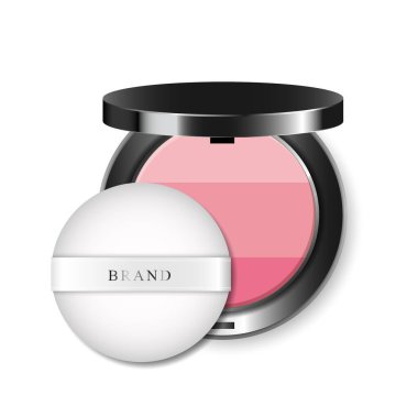 Beyaz arkaplan illüstrasyon vektör tasarımında modern yanak kızarması reklamları